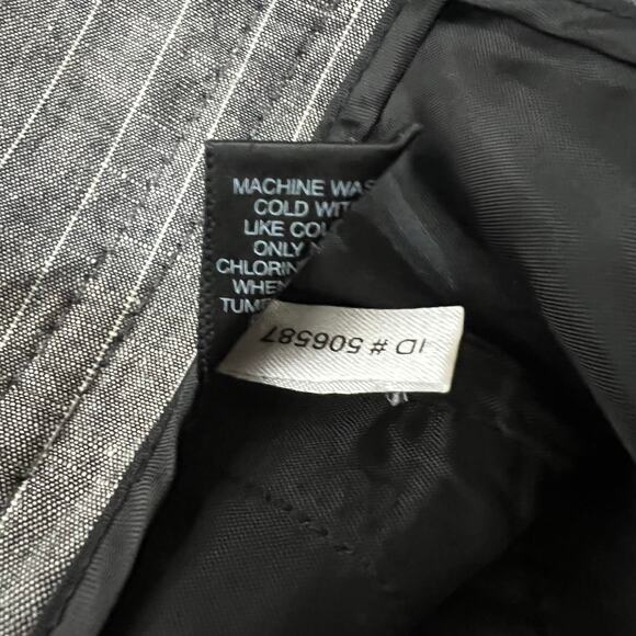 Express Design Studio Dress Pant 8 Linen Blend Gray Pinstripe Work Office Preppy - Picture 9 of 9